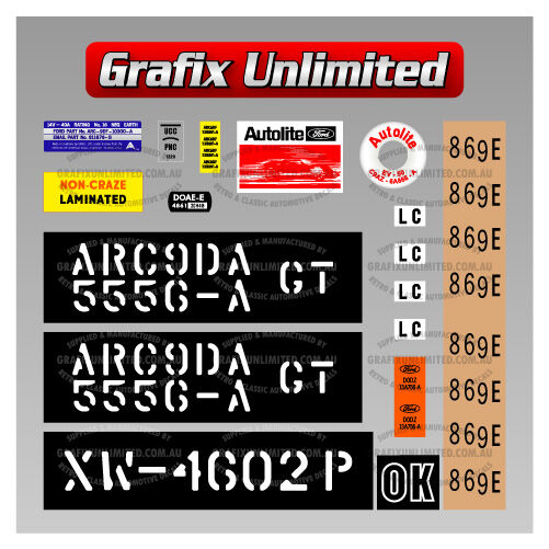 Sticker Kit XW GT 1970 Automatic Full Restoration