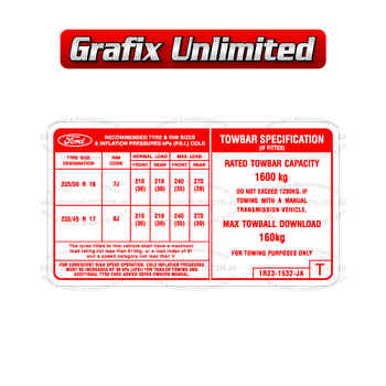 AU XR6 - XR8 Tyre Palcard