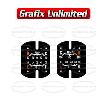 Dash Gauge Decals, HT HG GTS Amp, Fuel, Temp & Oil 