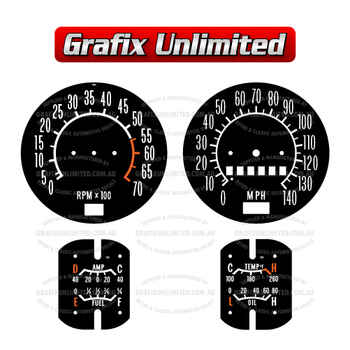 Dash Gauge Decal Set, HT HG GTS