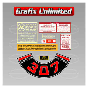 Sticker Kit, HK 307 Engine Bay