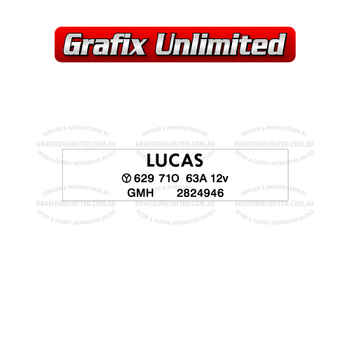 Wiper Motor Decal, Lucas 2824946