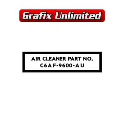Aircleaner Decal Filter Part Number
