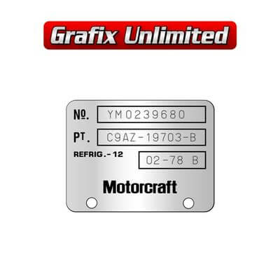 Airconditioning Motorcraft Pump Part No Tag