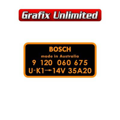 Alternator Decal Bosch 9 120 060 675