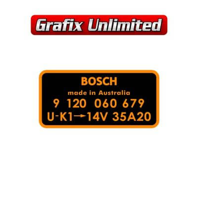 Alternator Decal Bosch 9 120 060 679