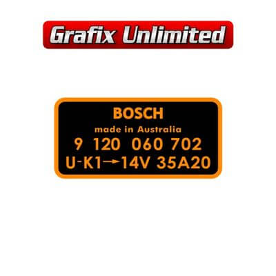 Alternator Decal Bosch 9 120 060 702