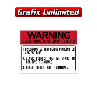 Battery Warning Decal 1966   1971
