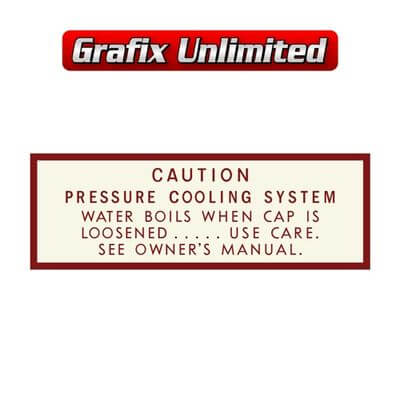 Caution Pressure Cooling System Decal