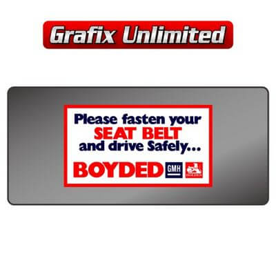 Dealership Decal Boyded Seat Belt