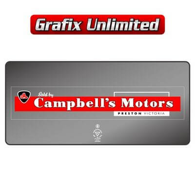 Dealership Decal Campbells Motors Preston