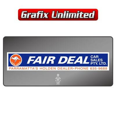Dealership Decal Fair Deal Car SalesPty Ltd
