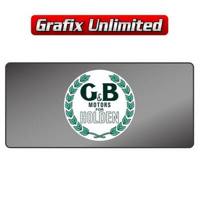 Dealership Decal G + B Motors For Holden