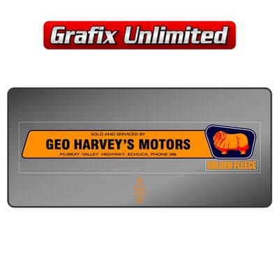 Dealership Decal Geo Harveys Motors