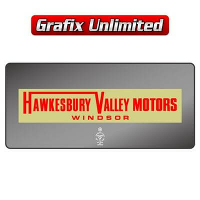 Dealership Decal Hawkesbury Valley Motors