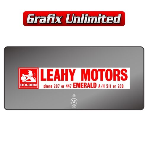 Dealership Decal Leahy Motors Emerald
