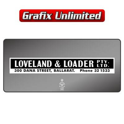 Dealership Decal Loveland + Loader Pty Ltd
