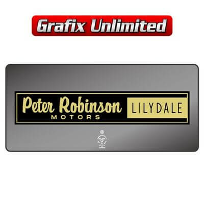 Dealership Decal Peter Robinson Lilydale