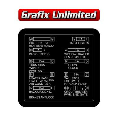 Fuse Cover Decal HQ HJ HX HZ Style 4