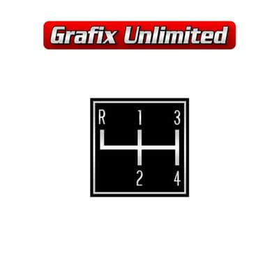 LC LJ Console Gear Shift Pattern Plate Four Speed