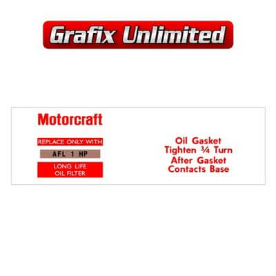 Oil Filter Decal Motorcraft