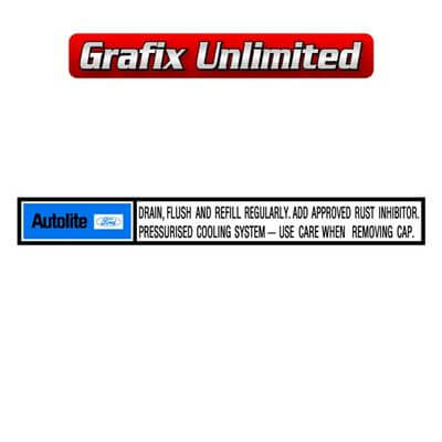 Radiator Support Panel Coolant Decal Mid Blue