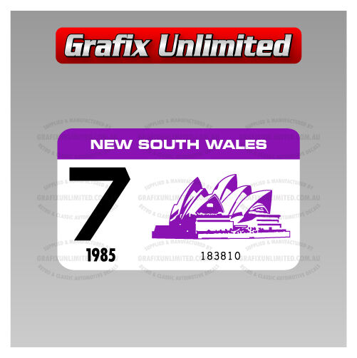Registration Label NSW 1985