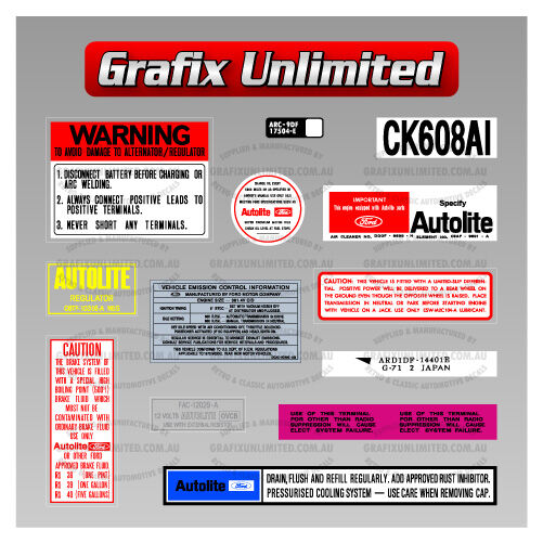 Sticker Kit XY GT HO Phase 3 Engine Bay