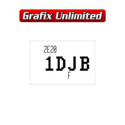 Tag Decal Part Number 1DJB