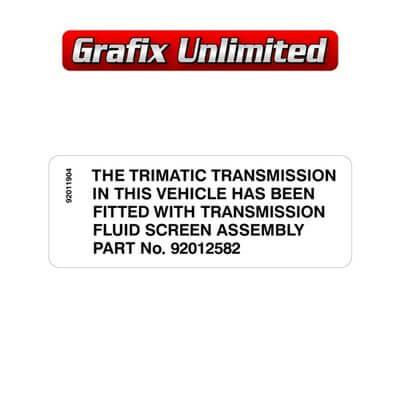 Trimatic Transmission Decal