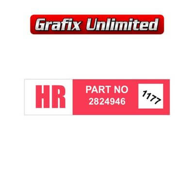 Wiper Motor Decal HR Part Number 2824946