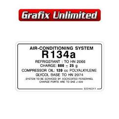 Air Conditioning System R134a Decal