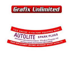 Aircleaner Decal, Autolite Spark Plugs