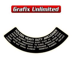 Aircleaner Decal, Holden Heavy Duty