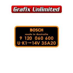 Alternator Decal, Bosch 9 120 060 600