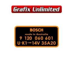 Alternator Decal, Bosch 9 120 060 601