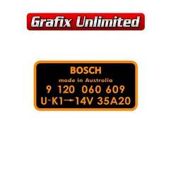 Alternator Decal, Bosch 9 120 060 609