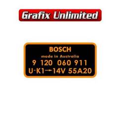 Alternator Decal, Bosch 9 120 060 911