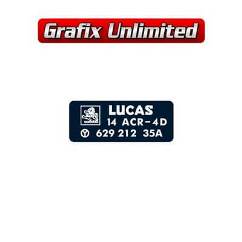 Alternator Decal, Lucas 40amp 1