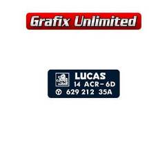 Alternator Decal, Lucas 55amp 1