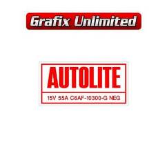 Alternator Part Number Decal Autolite 1969