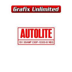 Alternator Part Number Decal Autolite 1970   1971