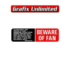 Beware of Fan Decal 6 Cylinder