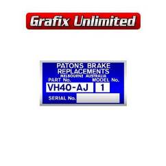 Brake Booster Decal, VH40-AJ1