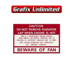 Caution Beware of Fan Decal 1978 - 1985