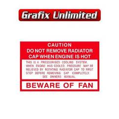 Caution Beware of Fan Decal 1985 - 1992