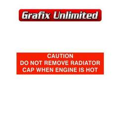 Caution Radiator Cap Decal