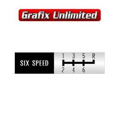 Console Gear Shift Pattern Plate, Six Speed