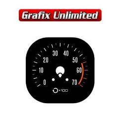 Dash Gauge Decal, LH 7000 RPM Tacho