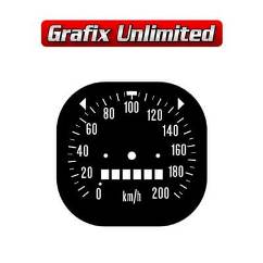 Dash Gauge Decal, LH SLR 200 km/h Speedo